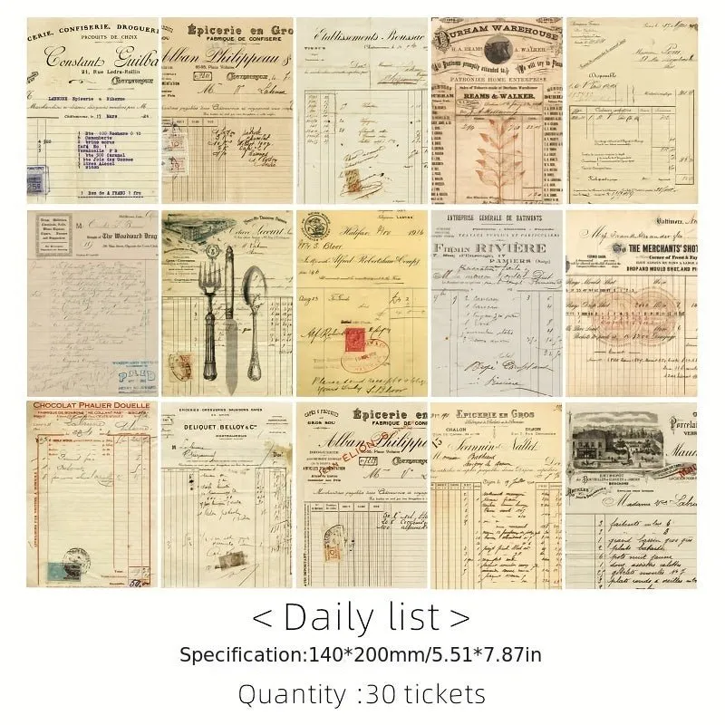 Ieebee Retro Poster Materialpapier Set 30 Teile Daily List