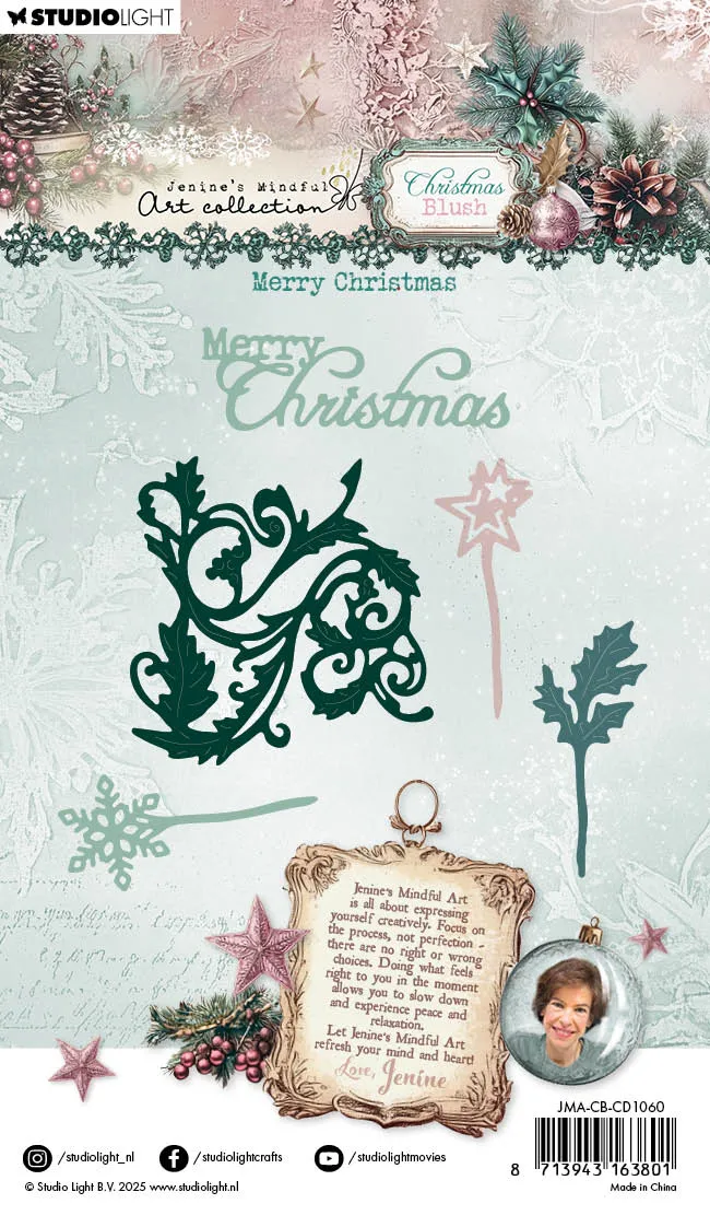 Jenine's Mindful Art Christmas Blush Merry Christmas Stanzschablone