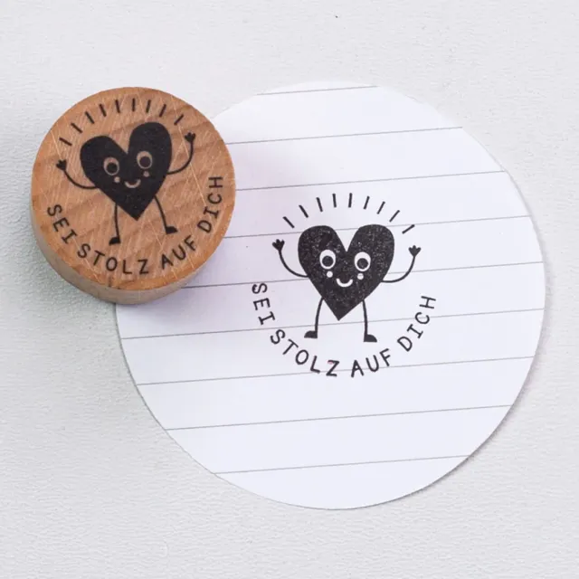 Perlenfischer Sei stolz auf dich Stempel 27x27 mm Lob
