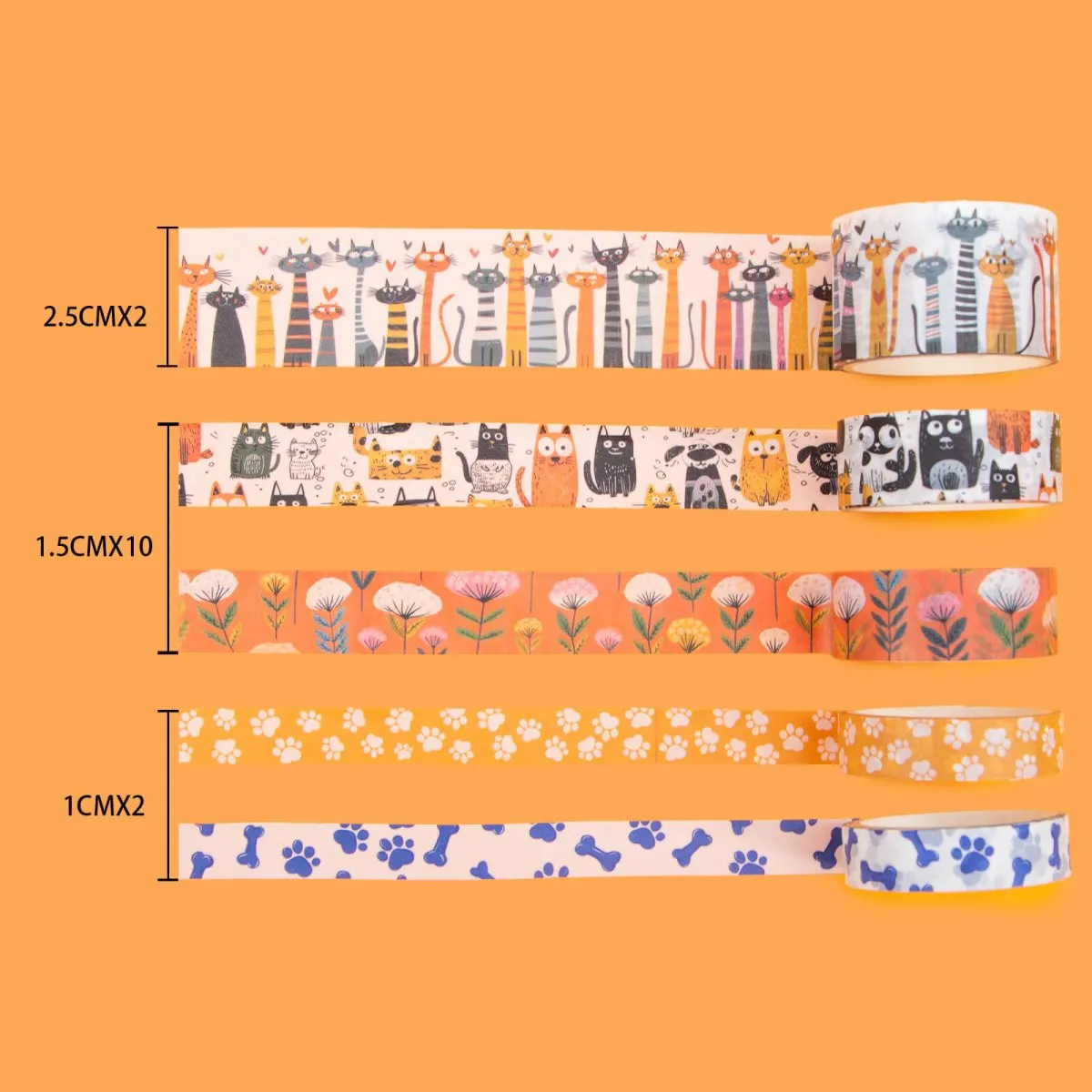 Ieebee Kawaii Washi Tape Set 14 Rollen Herz Tiere