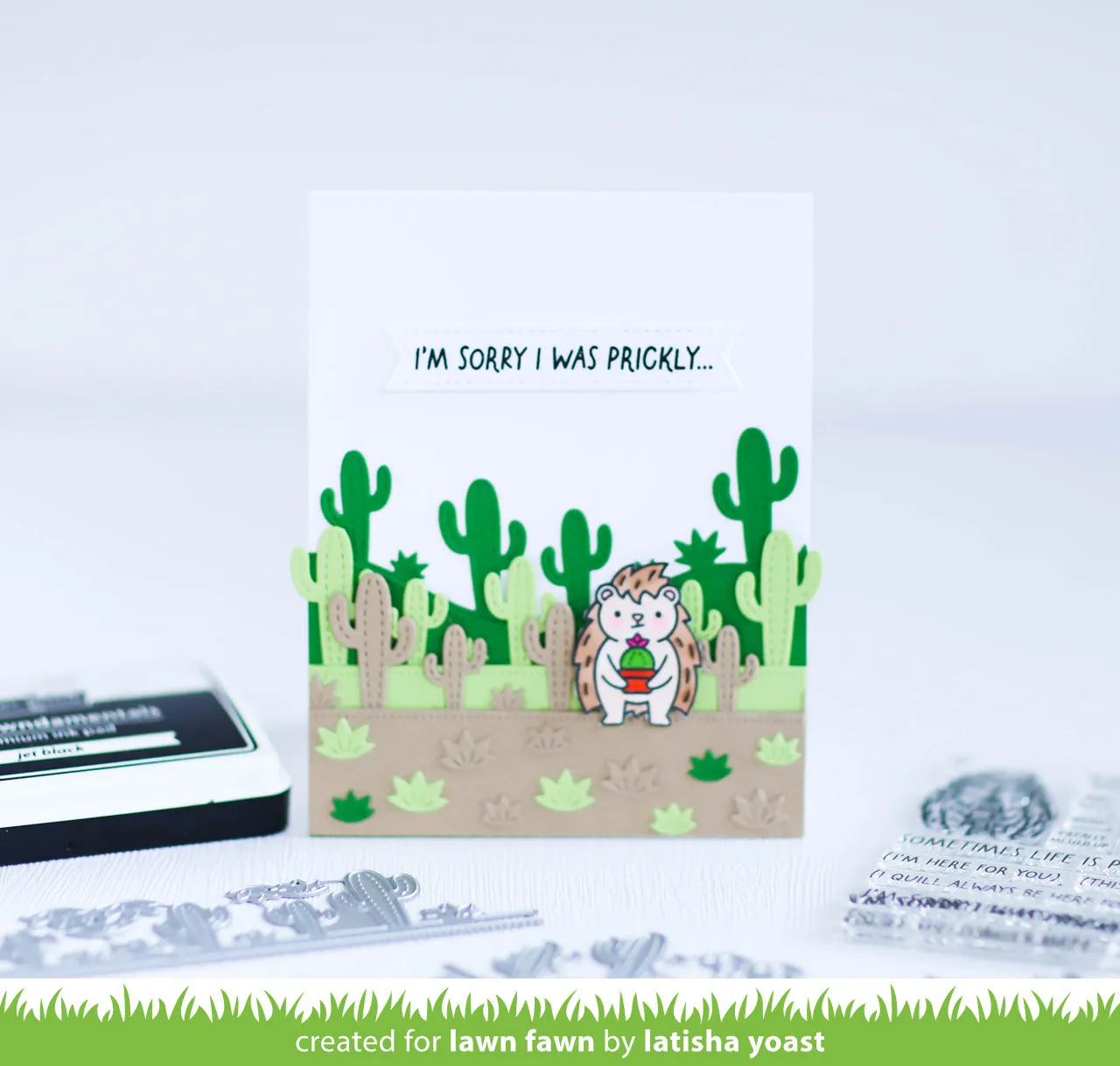 Lawn Fawn Lawn Cuts Cactus Hillside Border LF3437 Stanzschablone