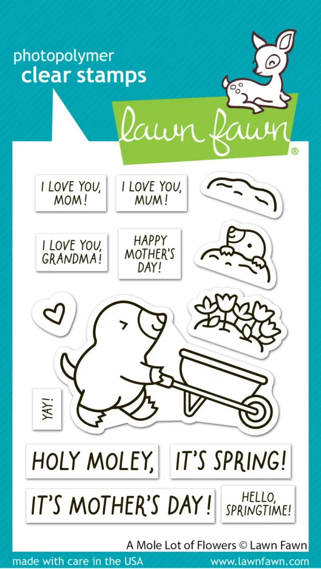 Lawn Fawn A Mole Lot of Flowers Stempelset Muttertag