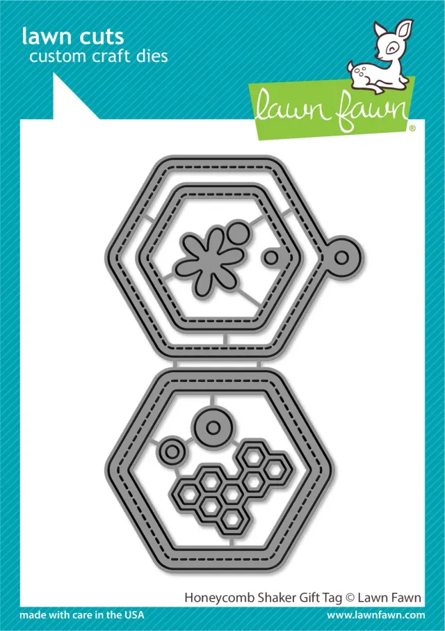 Lawn Fawn Honeycomb Shaker Gift Tag Lawn Cuts Anhänger