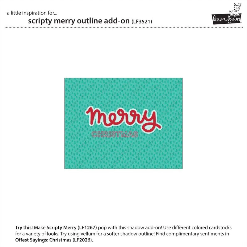 Lawn Fawn Lawn Cuts Scripty Merry Stanze Outline Weihnachten