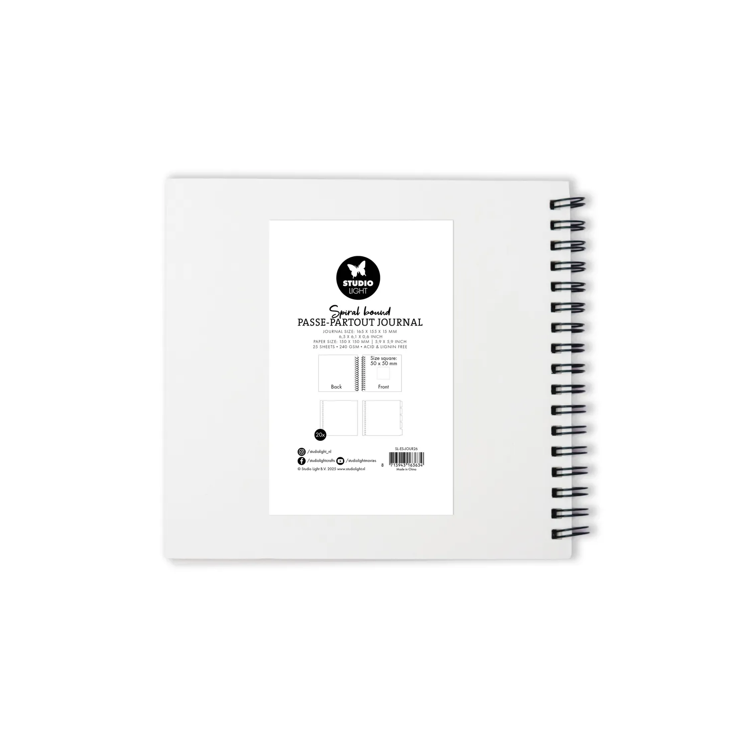 StudioLight Essentials Journal 15x15 cm beige Spirale