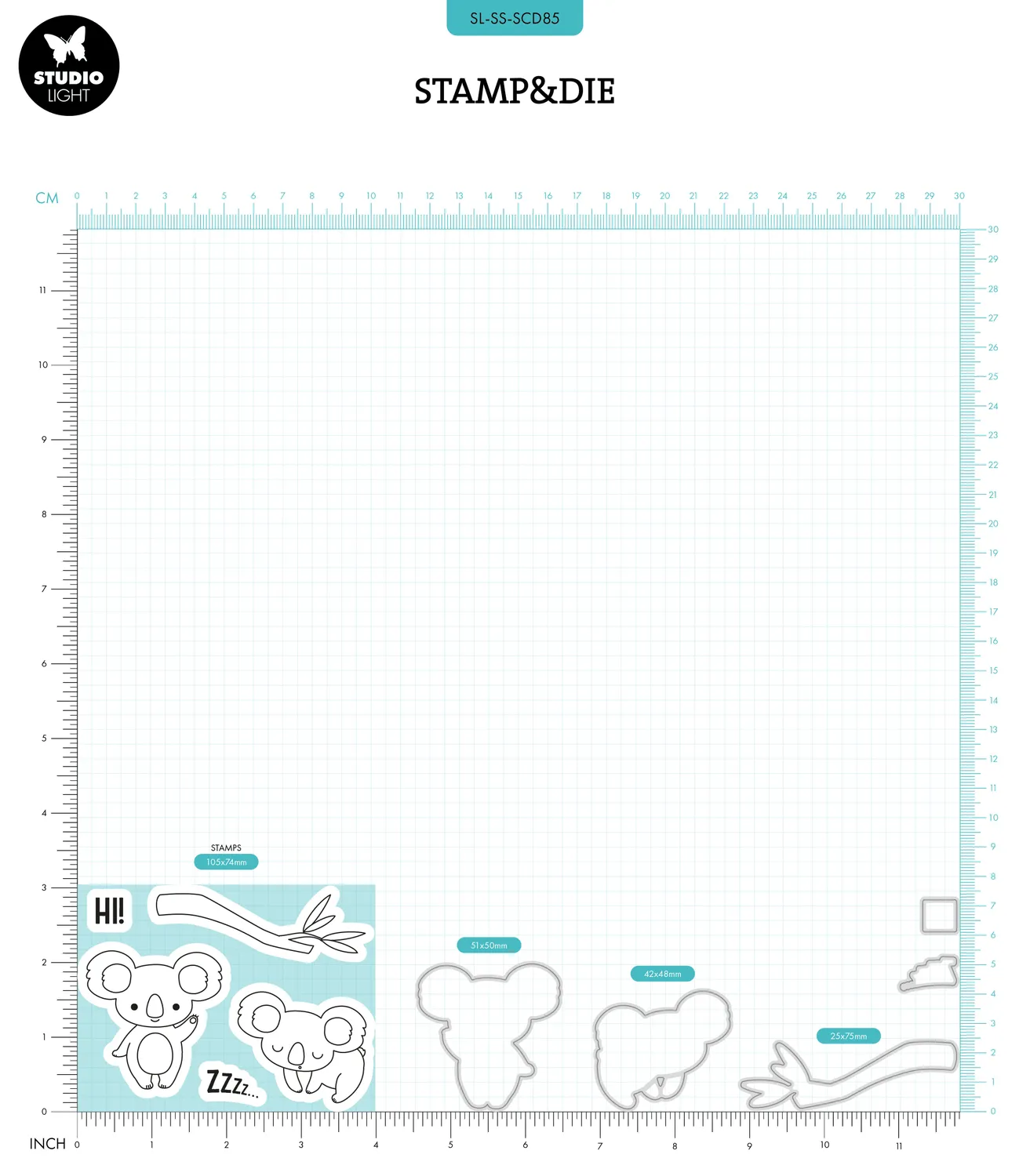 Studio Light Sweet Stories Koala Stempel mit Stanzschablone