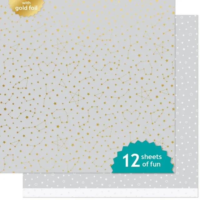 Lawn Fawn Let It Shine Twinkling Grey Designpapier 12x12