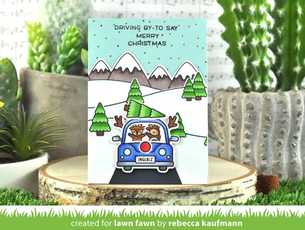Lawn Fawn Car Critters Christmas Clear Stamps Winter