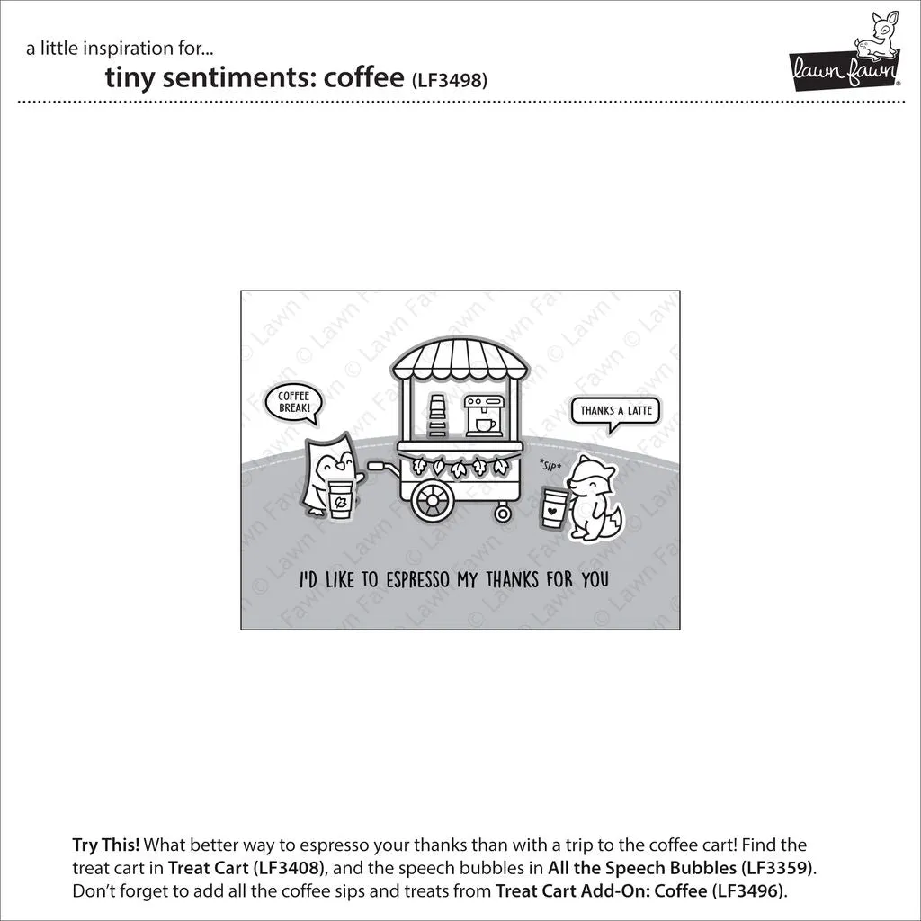 Lawn Fawn Tiny Sentiments Coffee Stempelset Kaffee