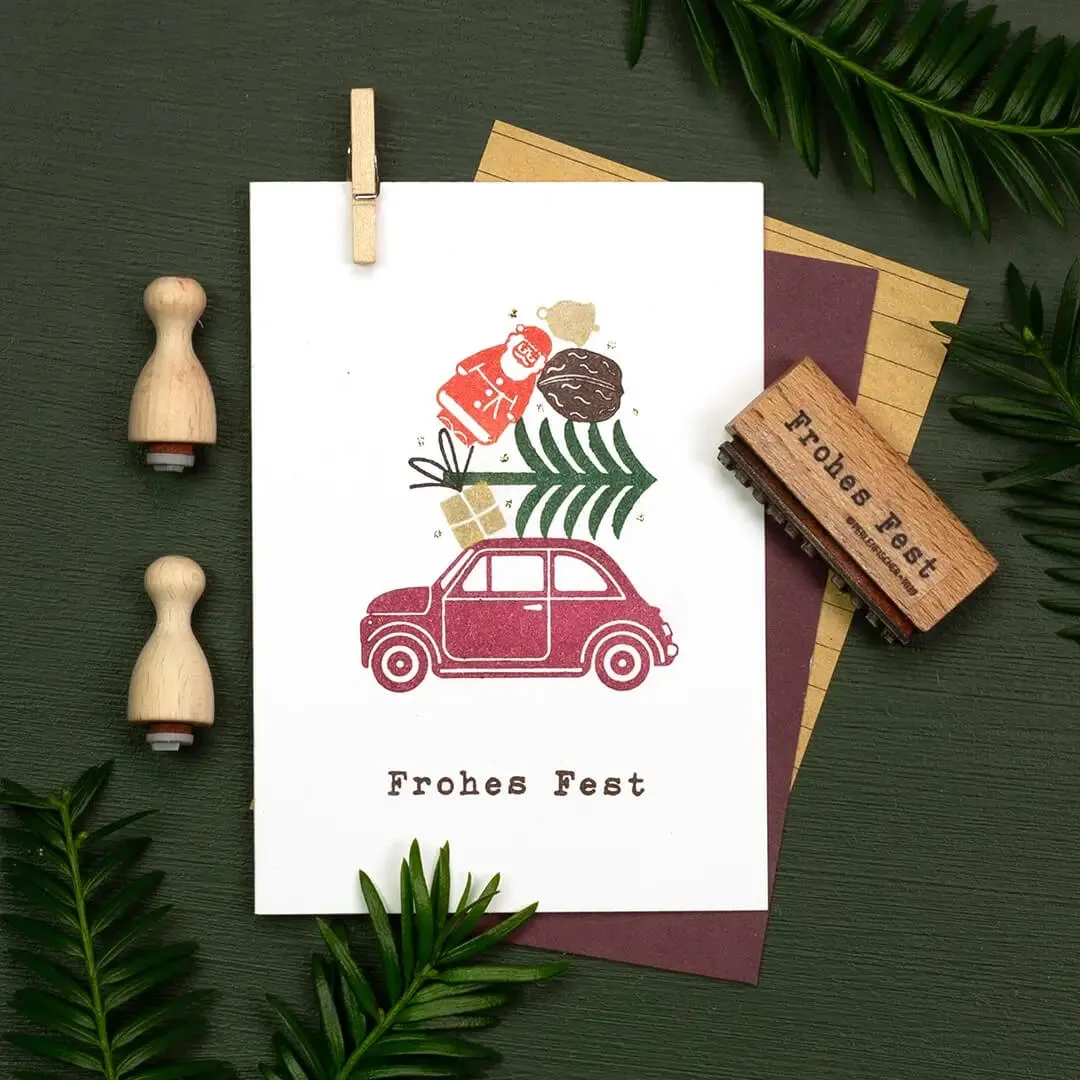Perlenfischer Lace Fir Stempel 31x18 mm