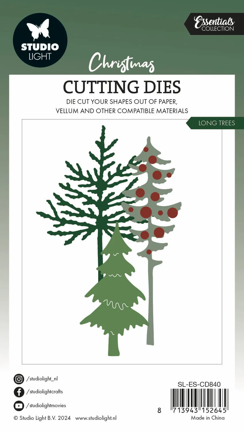 StudioLight Essentials Long trees Stanzschablone 66x98 mm