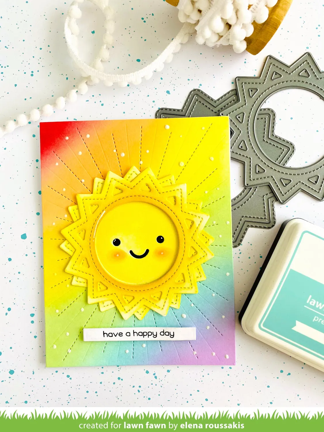 Lawn Fawn Lawn Cuts Stitched Sun Frame Stanzen Sonne