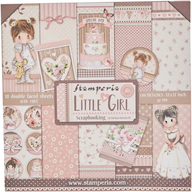 Stamperia Little Girl Papierblock 30,5x30,5 10 Blätter