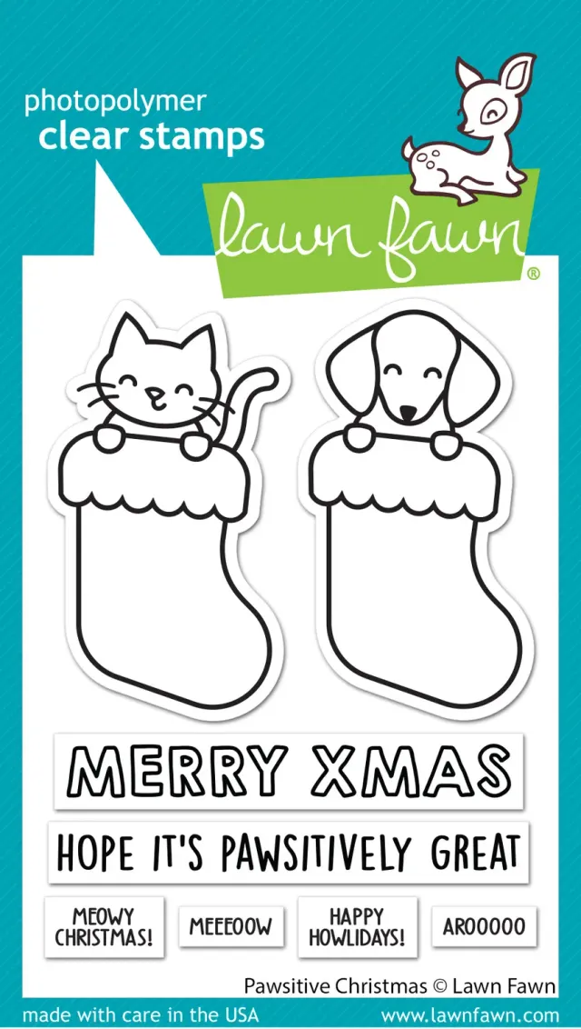 Lawn Fawn Pawsitive Christmas LF2983 Stempelset Tiere