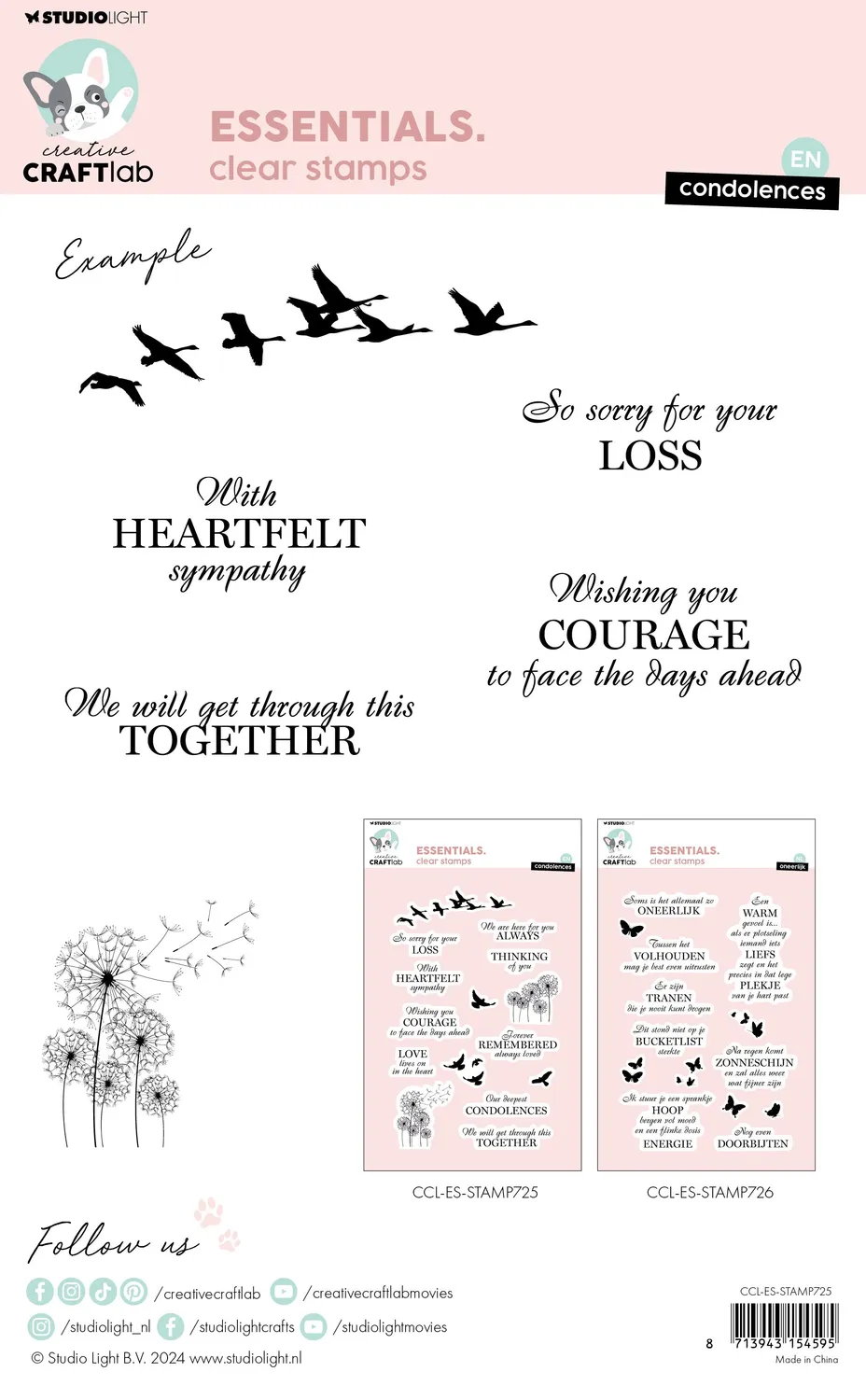 Creative Craftlab Essentials Condolences Clear Stamp Trauer