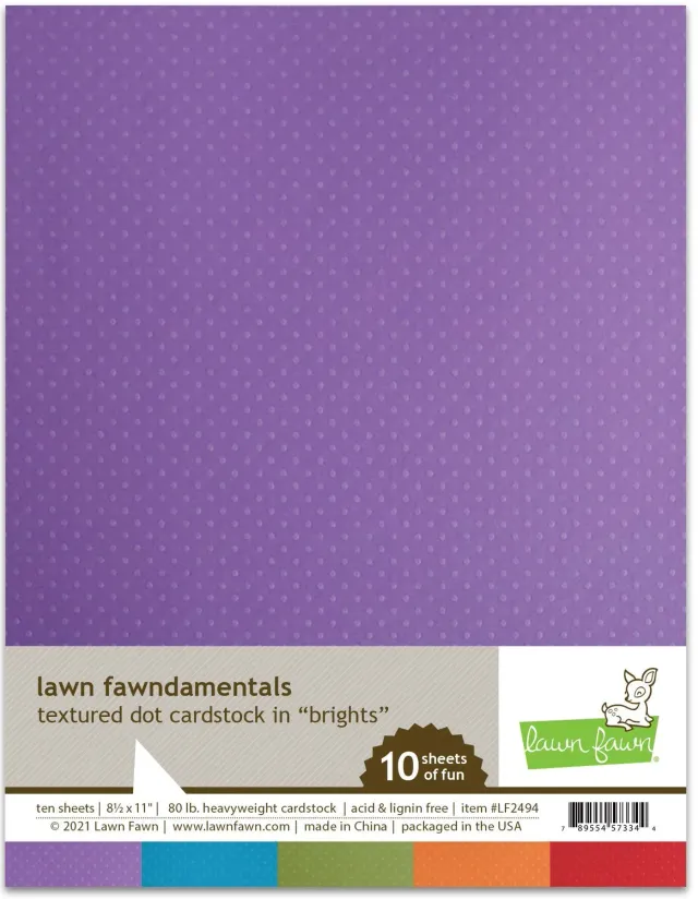 Lawn Fawn Textured Dot Cardstock Brights Fotokarton 10 Blatt