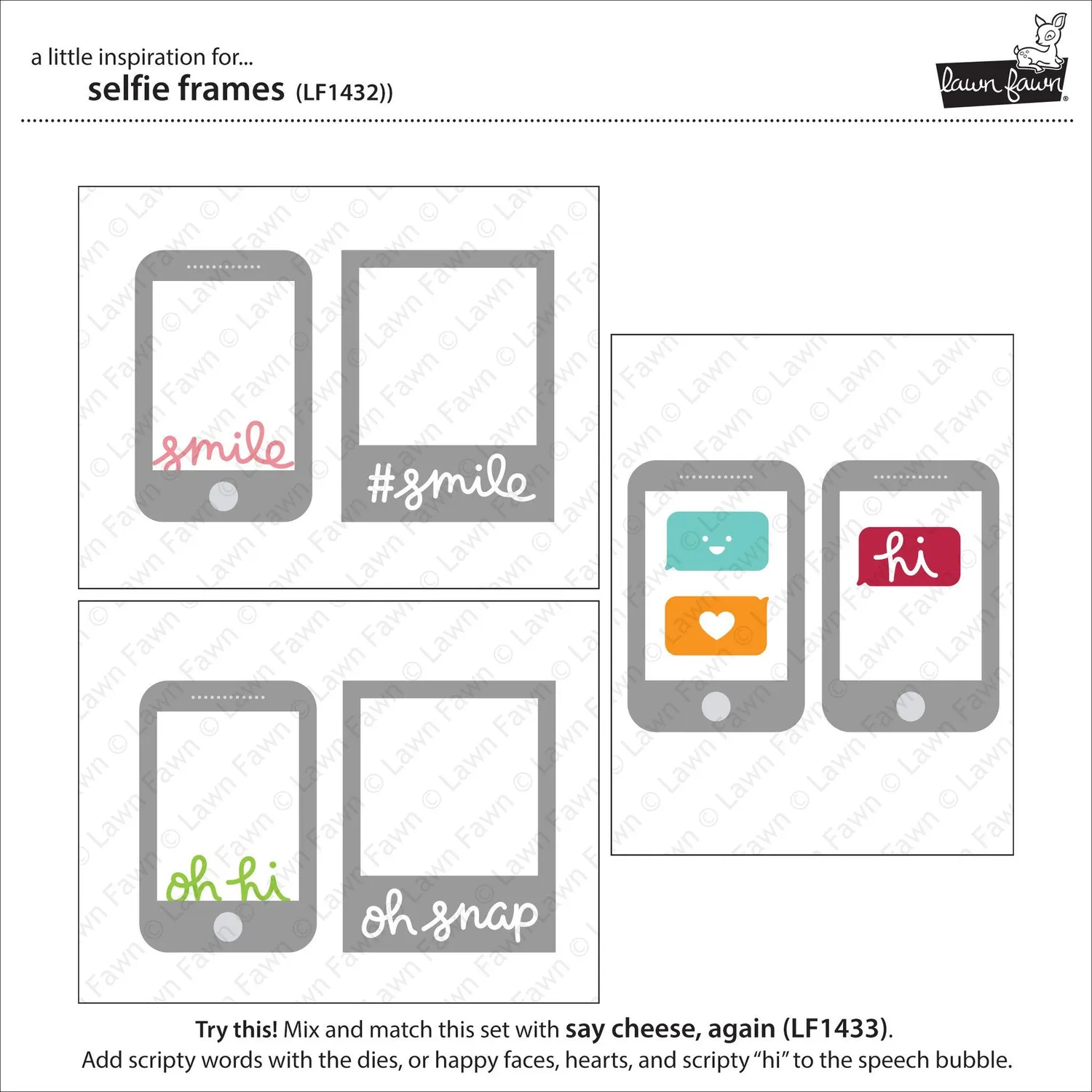 Lawn Fawn Selfie Frames Stanzschablonen Handy Rahmen