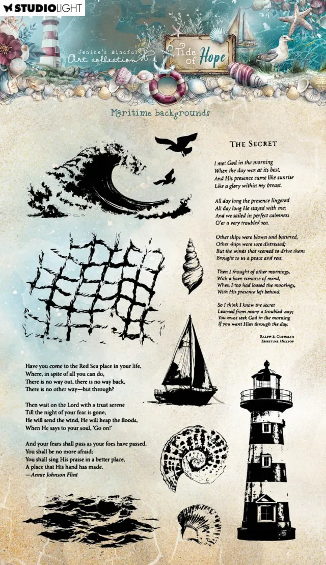 Jenine's Mindful Art Tide of Hope Clear Stempel Maritim