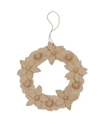Décopatch HD067C Blumenkranz Pappmaché 29cm naturbraun