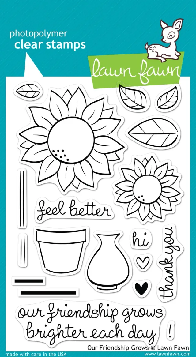 Lawn Fawn Our Friendship Grows LF556 Stempel Sonnenblumen