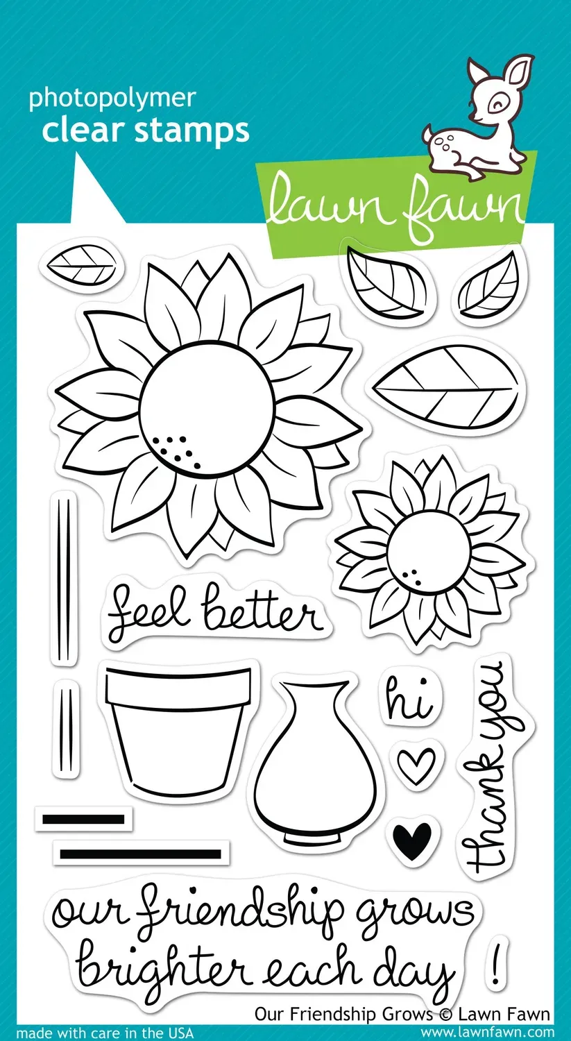 Lawn Fawn Our Friendship Grows LF556 Stempel Sonnenblumen