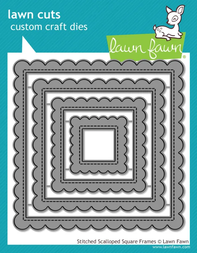 Lawn Fawn Stitched Scalloped Square Frames Stanzen 4-teilig