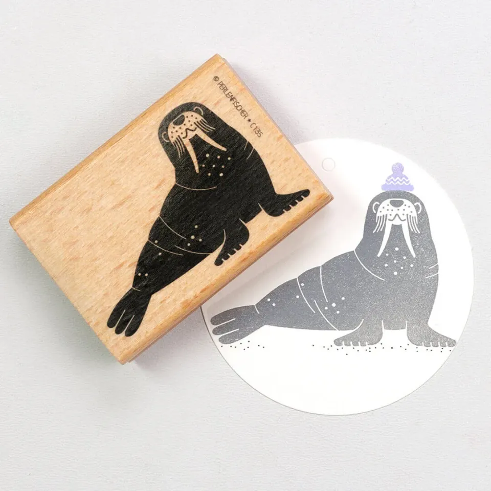 Perlenfischer Walross Stempel 66 x 42 mm