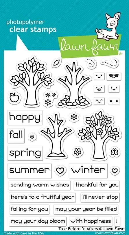 Lawn Fawn Tree Before 'n Afters LF2018 Clear Stamps 4 Jahreszeiten