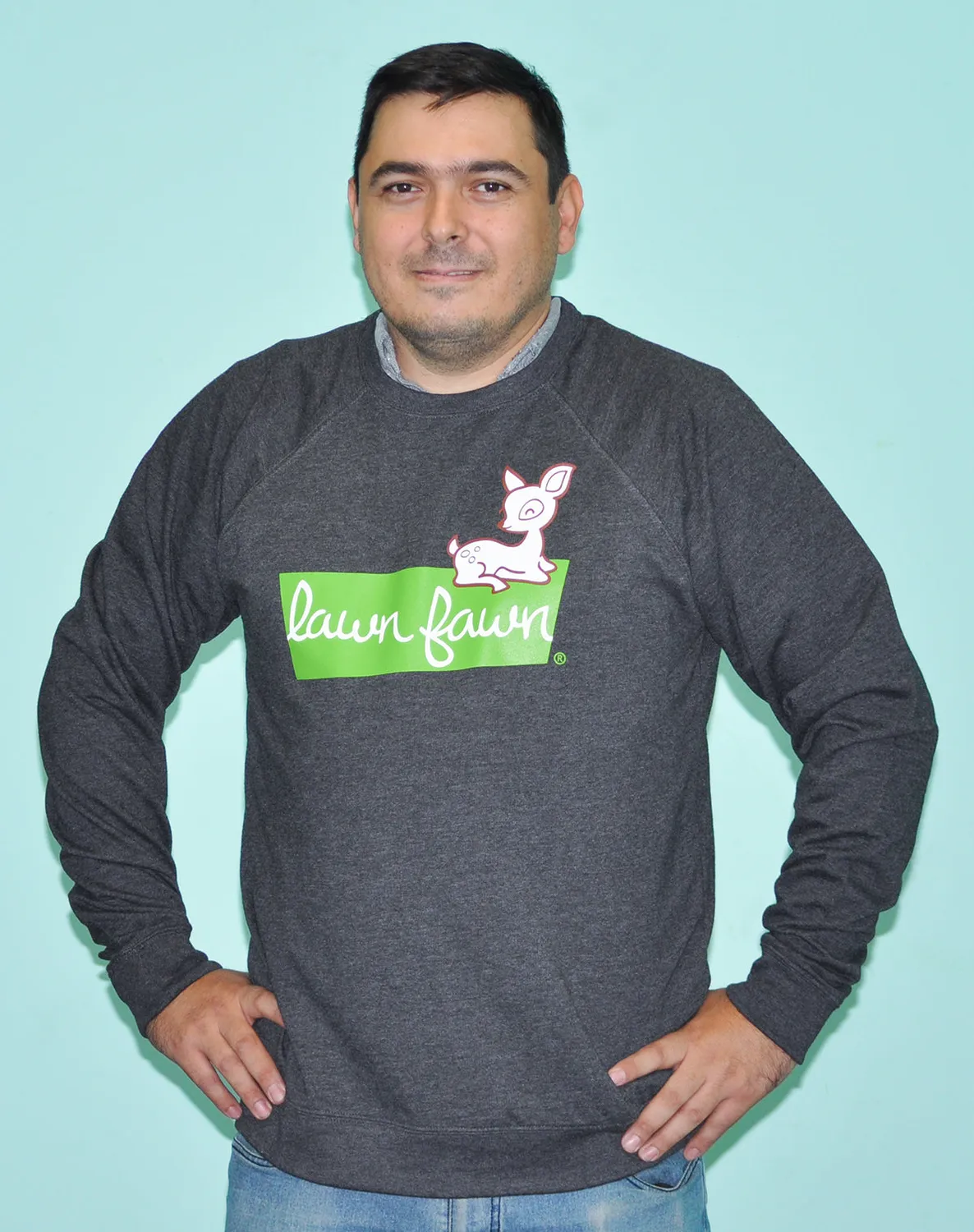 Lawn Fawn Sweatshirt XL Pullover anthrazit Unisex Baumwolle