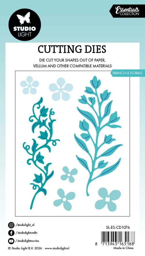 StudioLight Essentials Branch & Florals Stanzschablone 77x86 mm