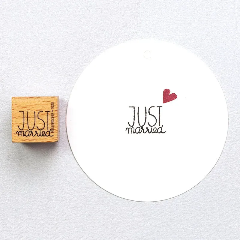 Perlenfischer Just Married Lettering B Stempel 12x18 mm