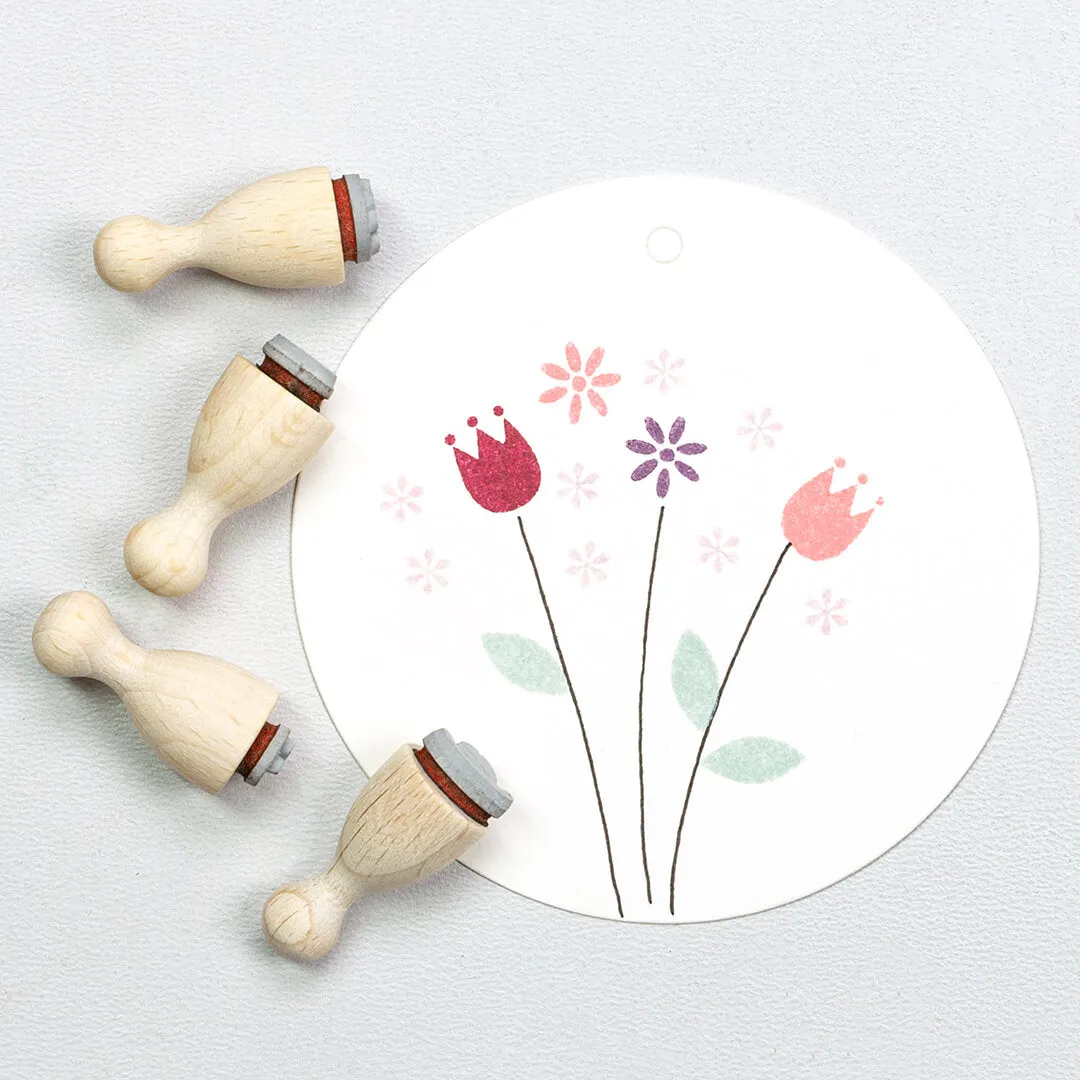 Perlenfischer Flowery Dreams Stempelset 4er Blumenkegel