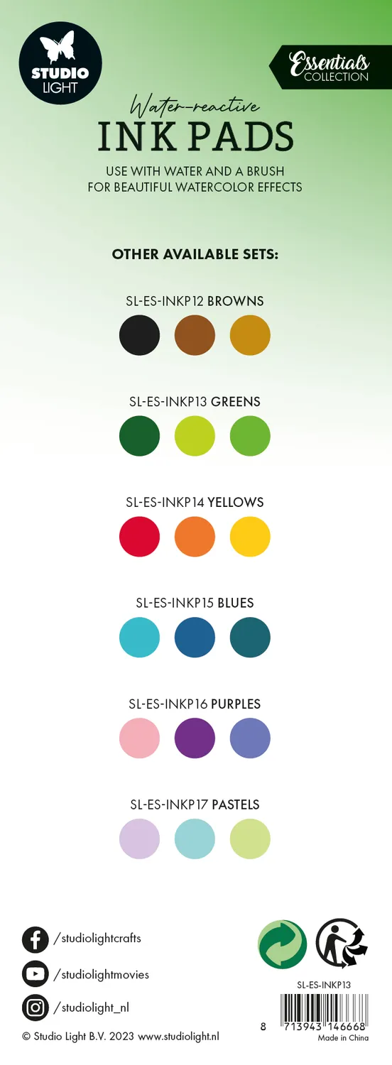 StudioLight Essentials Greens Stempelkissen 3er wasserreaktiv