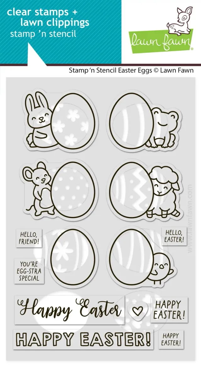 Lawn Fawn Stamp N Stencil Easter Eggs LF4028 Klartextstempel