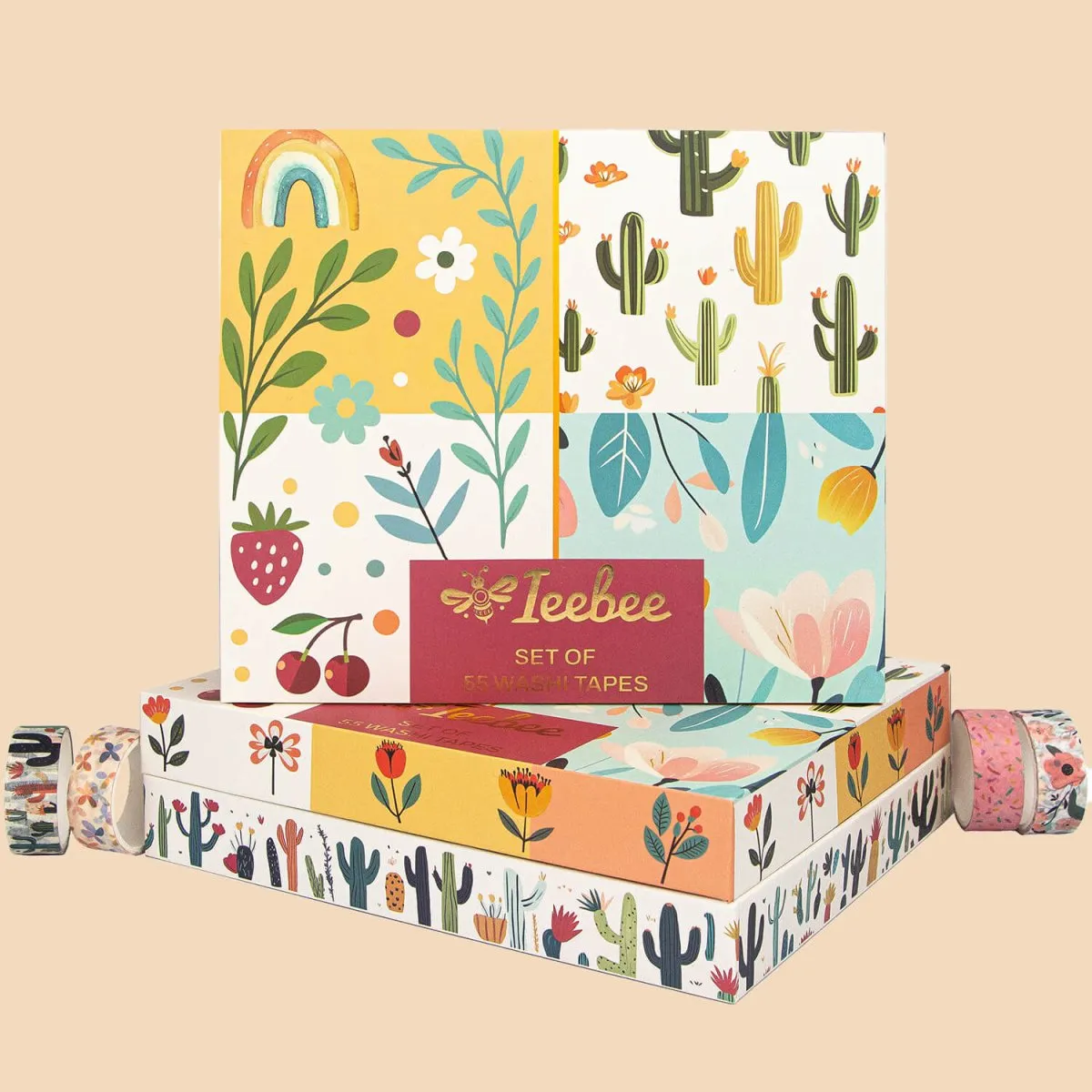 Ieebee Assorted Washi Tape Set 55 Rollen Floral Geometrisch