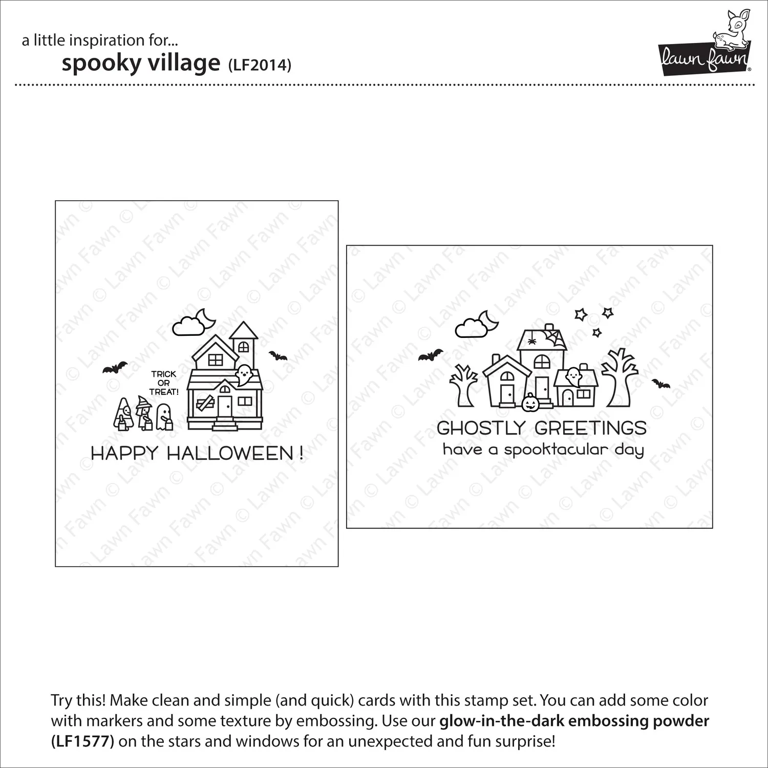 Lawn Fawn Spooky Village LF2014 Stempelset Halloween