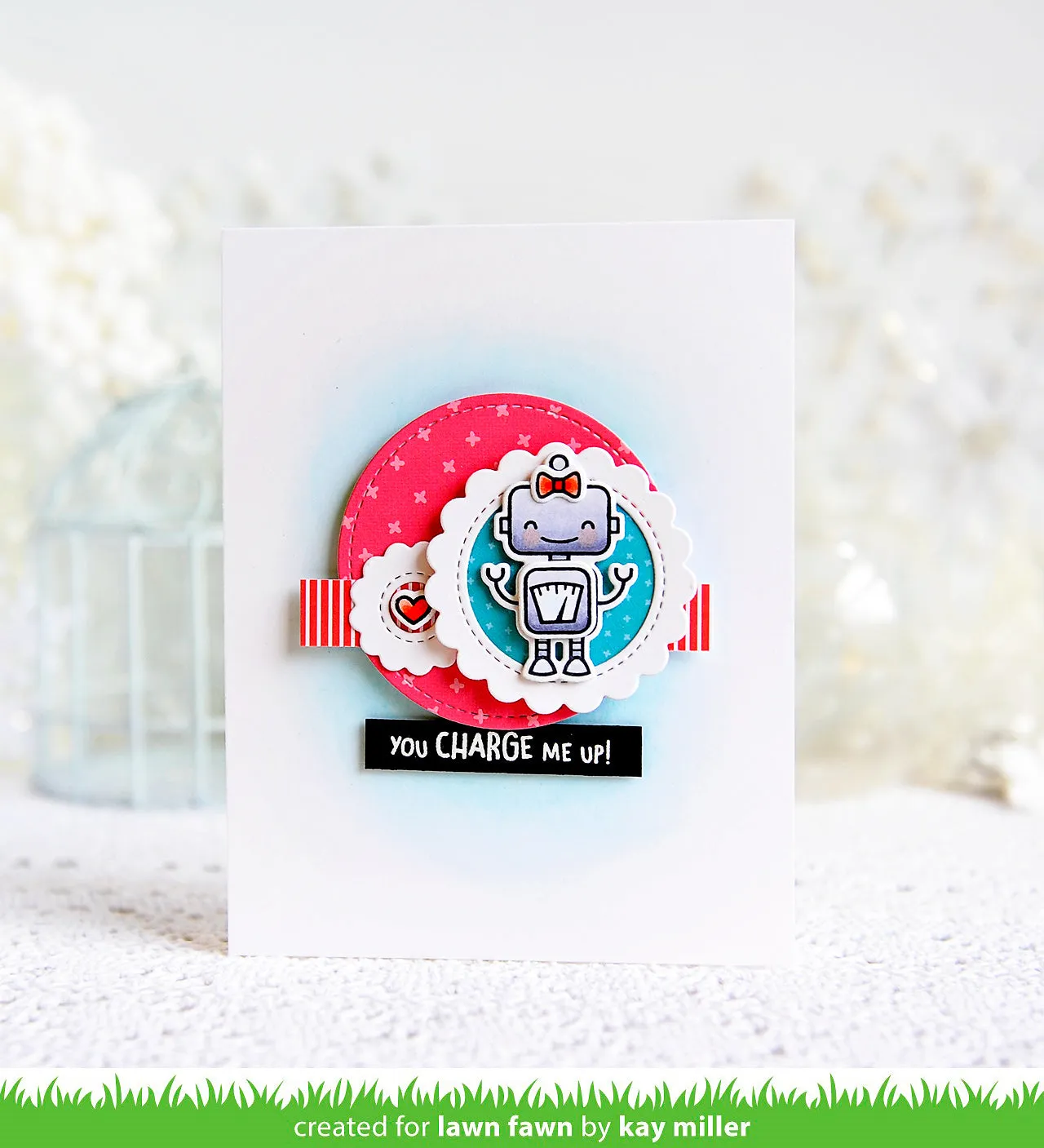 Lawn Fawn Charge Me Up Stempel Mini Roboter Herz