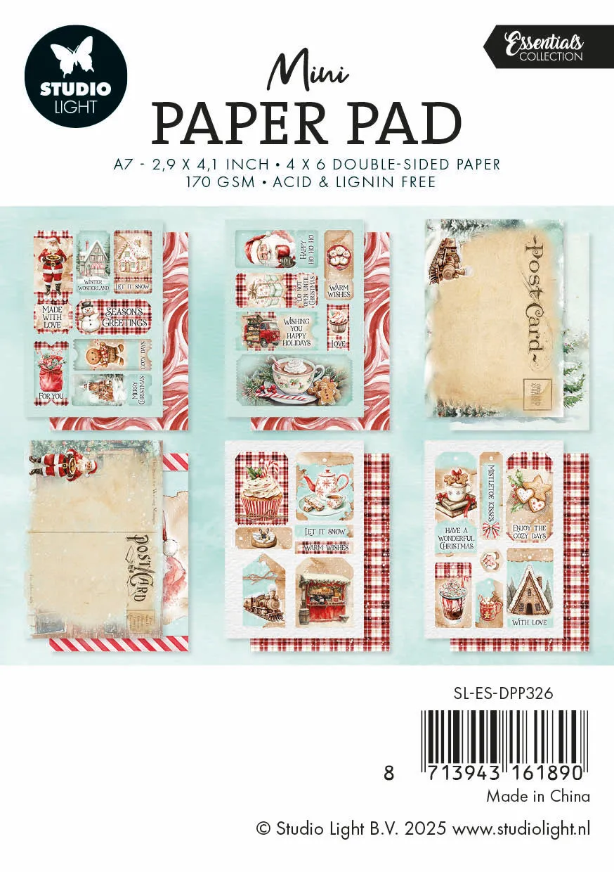 StudioLight Essentials Cozy Christmas Mini Papierblock 24 Blatt