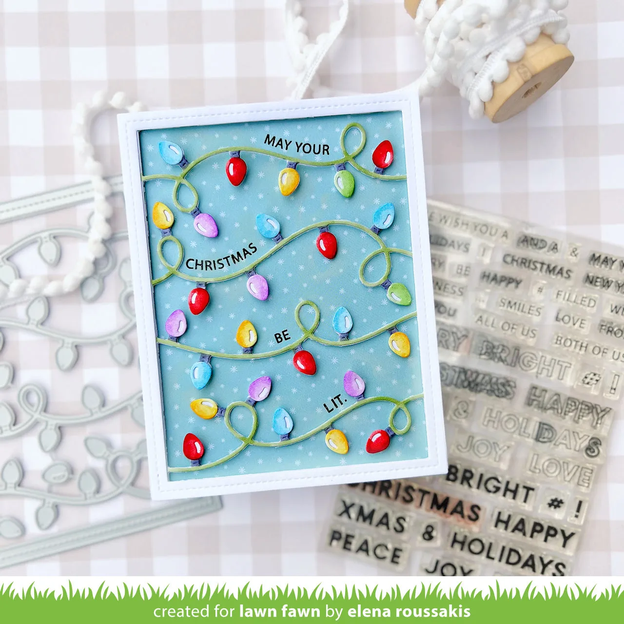 Lawn Fawn String Lights Backdrop Stanzschablonen Licht