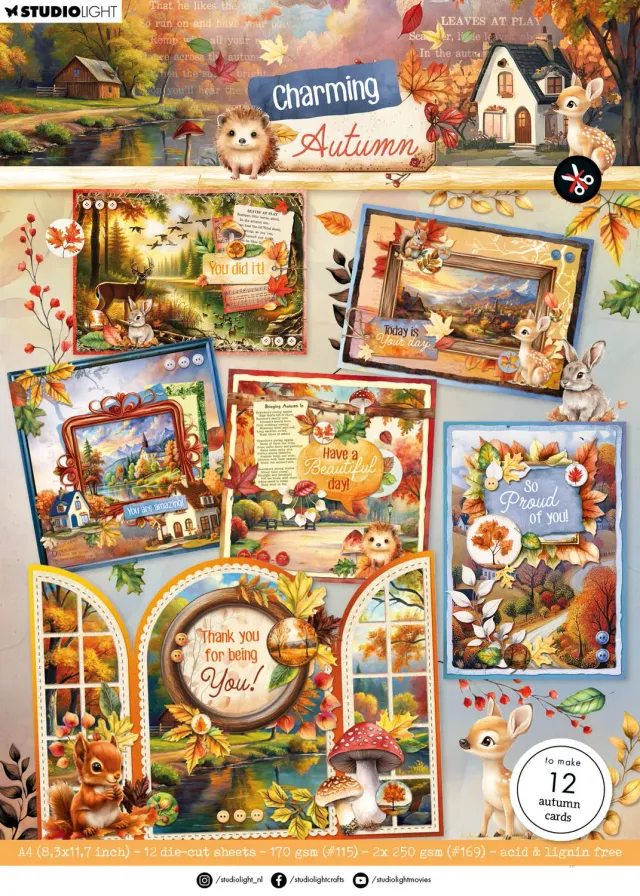 Studio Light Charming Autumn Card Making Pad Kartenblock Herbst 14 Blatt