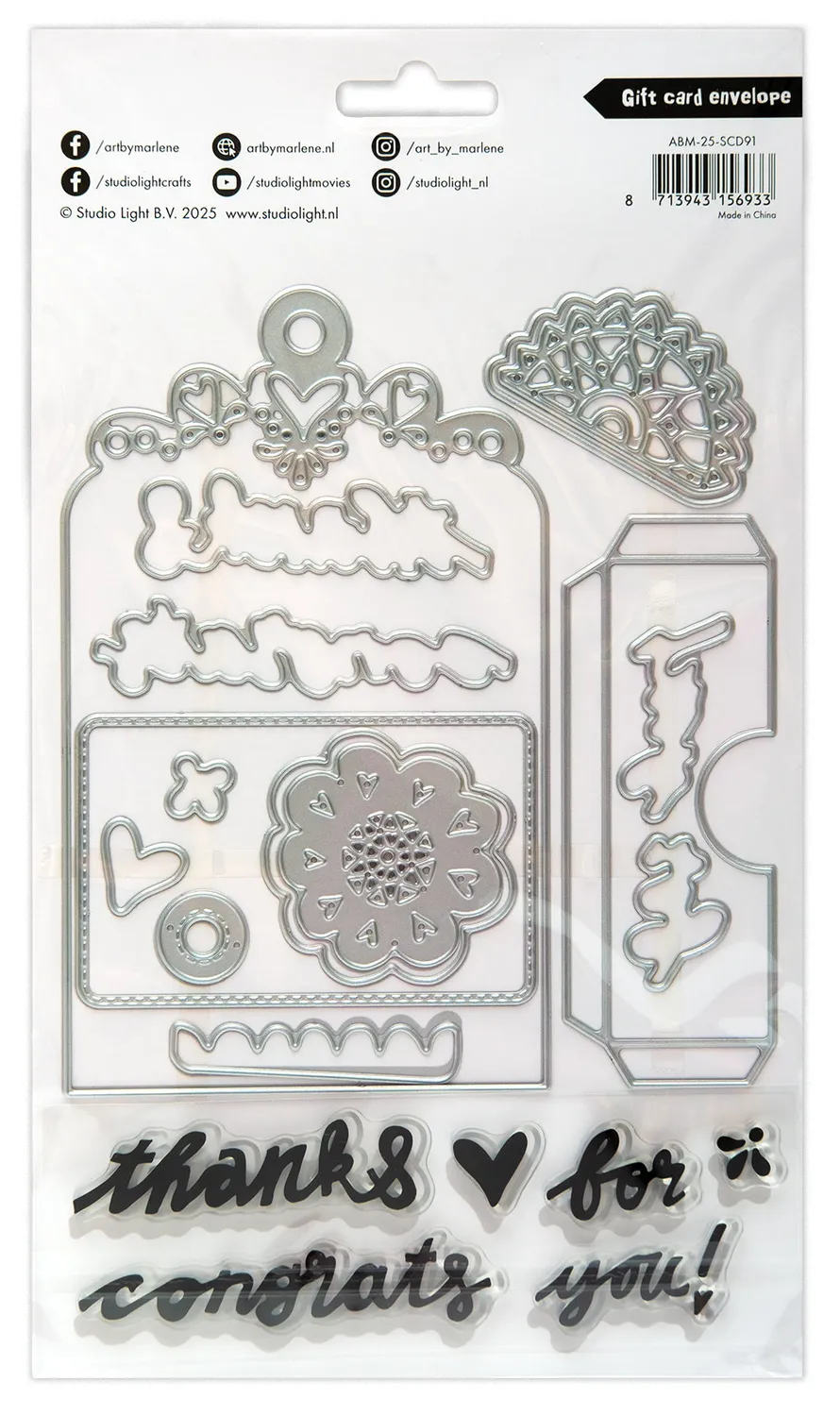 Art by Marlene 2025 Gift Card Envelope Stempel Stanze Set