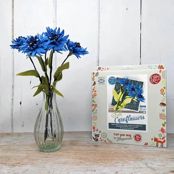 Lavinia Felt Cornflowers Filz-Bastelset Kornblumen 8x25 cm