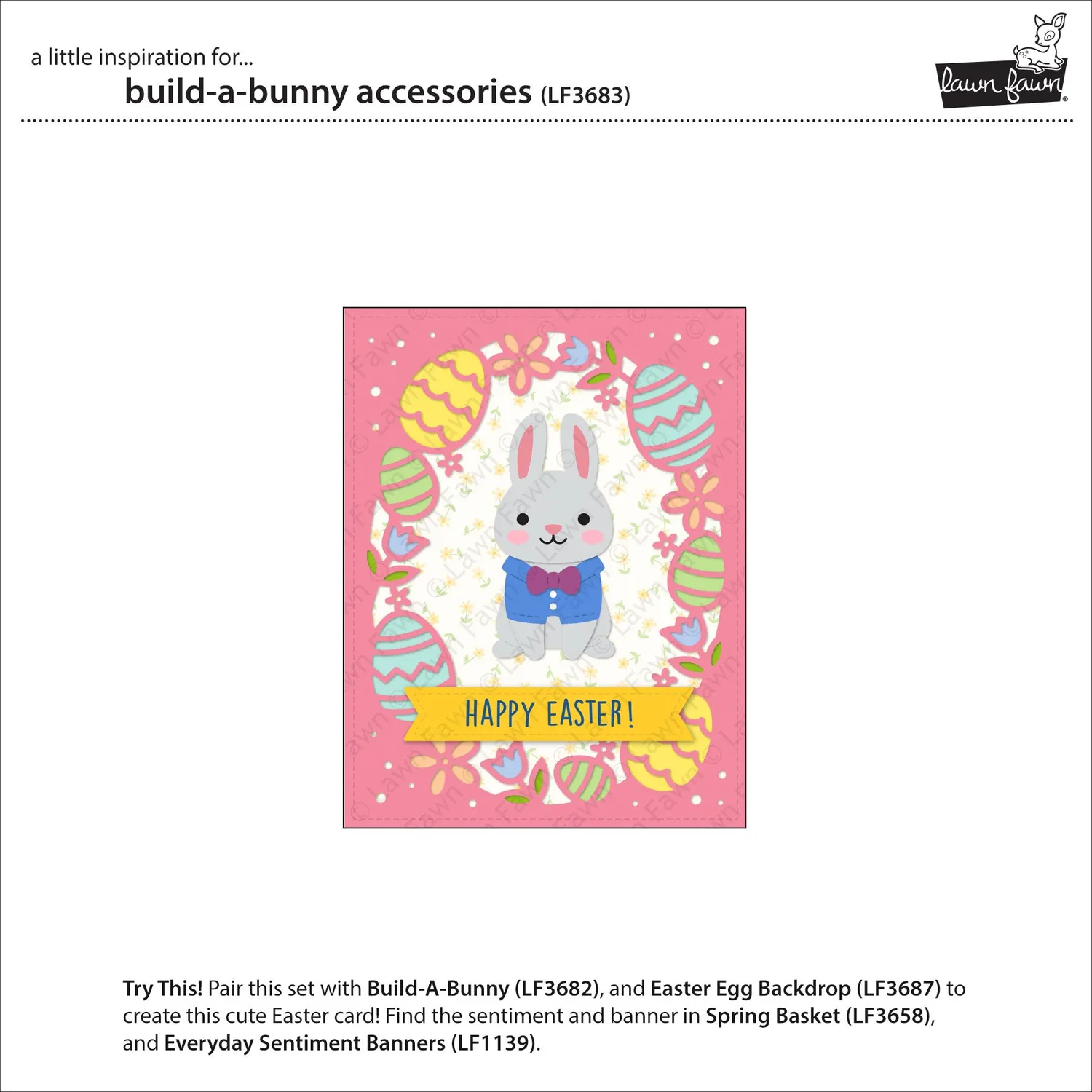 Lawn Fawn Build-a-Bunny Accessories Stanzen 16-teilig