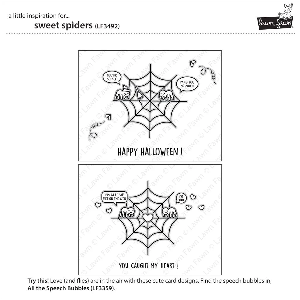 Lawn Fawn Sweet Spiders Clear Stamps Halloween
