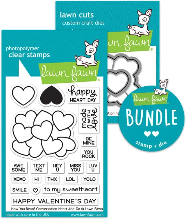Lawn Fawn How You Bean Conversation Heart Bundle Stempel
