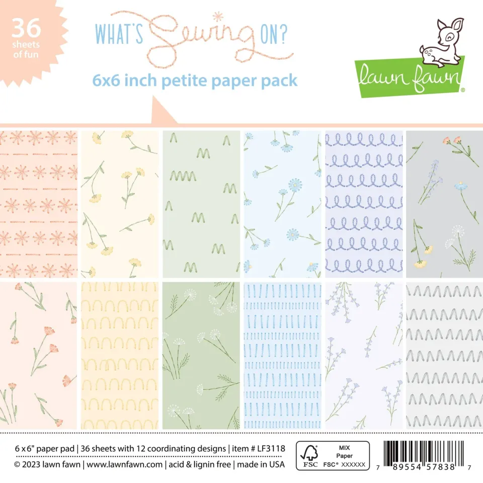 Lawn Fawn What's Sewing On Petite Papierblock 6x6