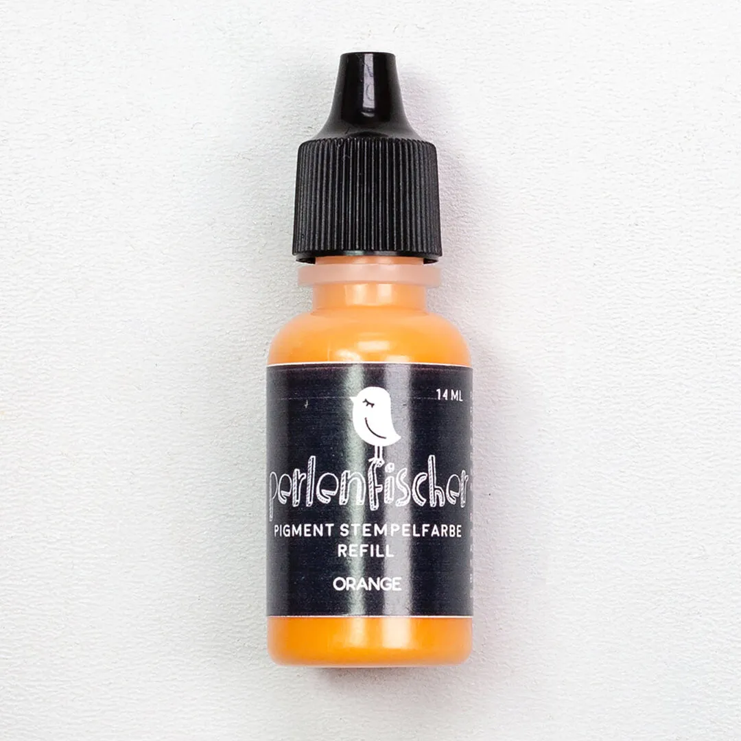Perlenfischer Pigment Stempelfarbe Nachfüller Orange 14 ml