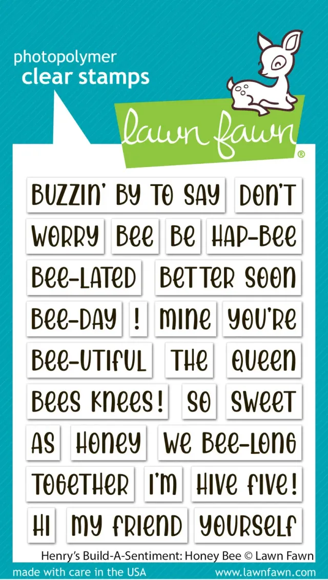 Lawn Fawn Henry's Build-A-Sentiment Honey Bee Stempelset