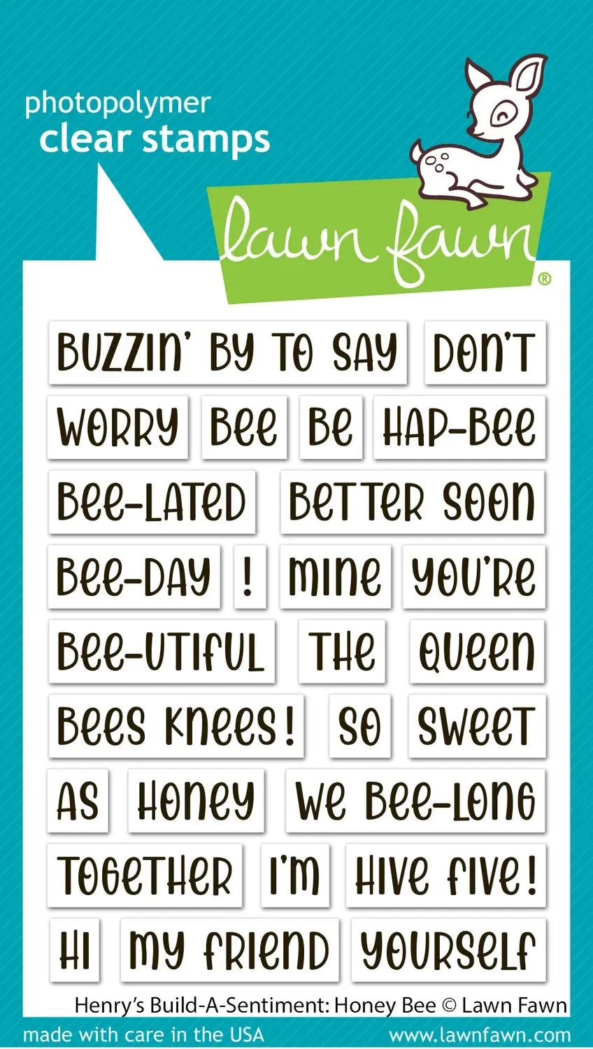 Lawn Fawn Henry's Build-A-Sentiment Honey Bee Stempelset