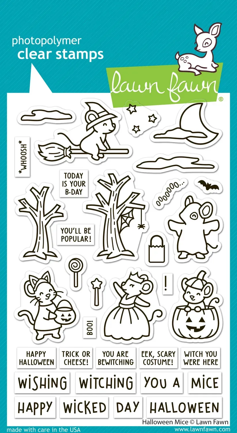 Lawn Fawn Halloween Mice Clear Stamps Mäuse Halloween-Set